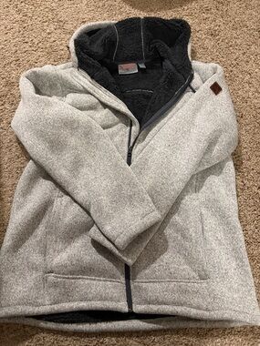 Cozy Heather Gray Zip-Up Sherpa-Lined Hoodie